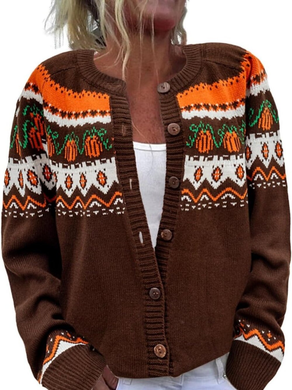 Cozy Women's Funny Animal Floral Christmas Tree Cardigan Sweater - Long Sleeve